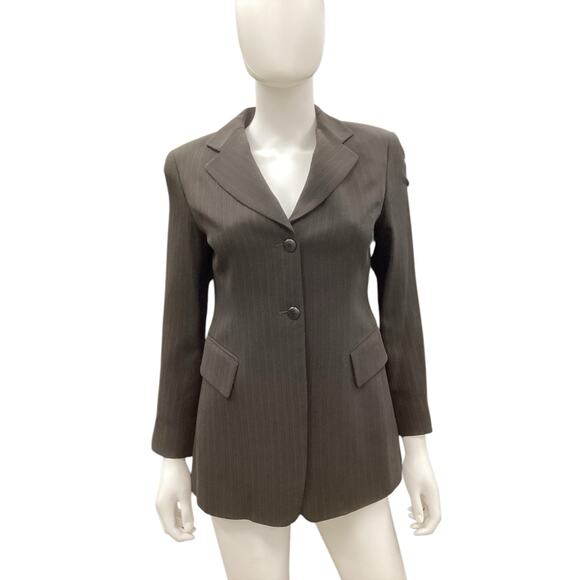 Emanuel Ungaro Petite Blazer Women’s SZ XS Made In Korea Pockets Chocolate Brown